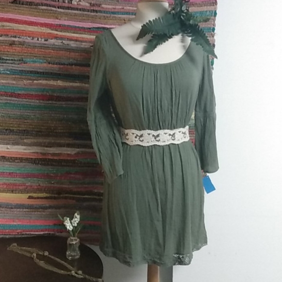 Mini Olive Green Gauze Style Dress Aeropostale - Picture 10 of 14